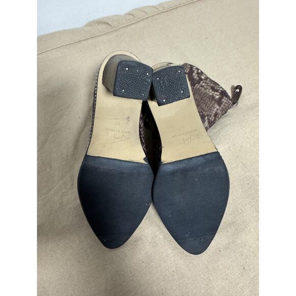 Toral Ankle Boots Womens Size 36 Snakeskin Zip Studded Block Heel Made in Spain - Picture 7 of 13